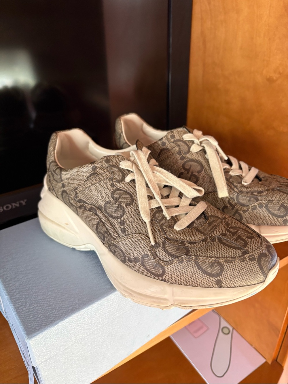 Gucci Beige Monogram Women’s Sneakers